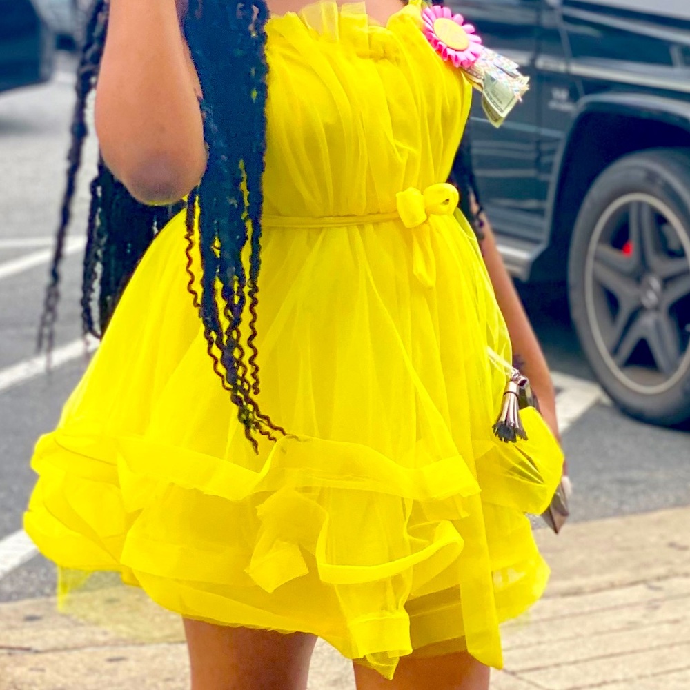 Yellow Tulle Dress .